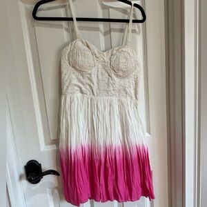 White and Pink Ombre Dress
